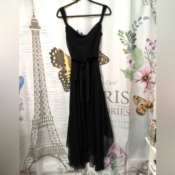 ๐ JS Boutique~Velvet Crossover Little Black Dress~Size 10๐ - Picture 10 of 12